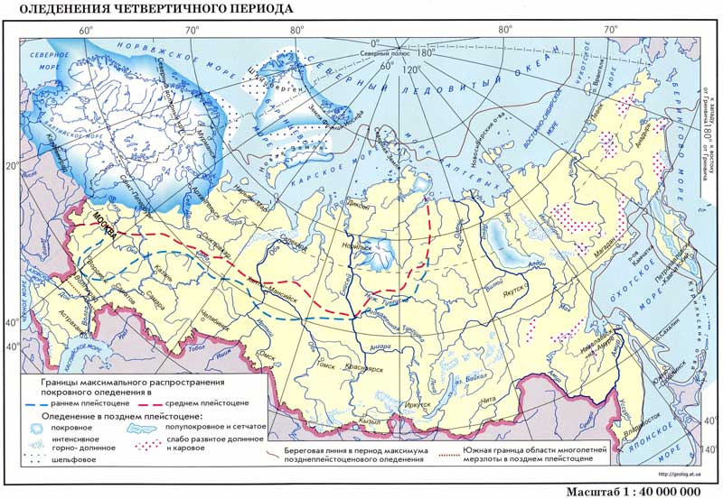 Север Русије и нводна покривеност ледом много хиљада година уназад