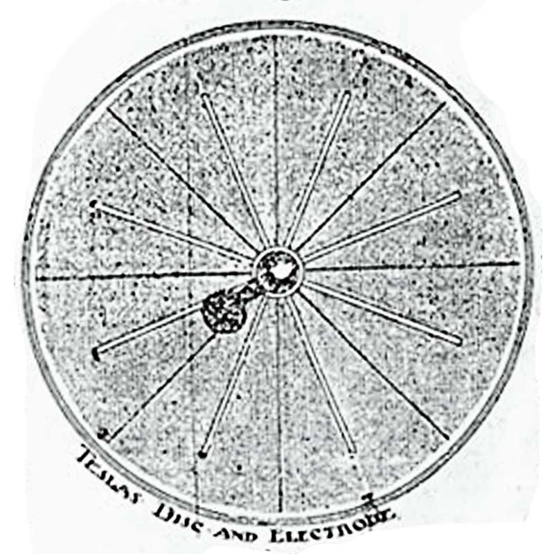 Цртеж Теслиног чаробног диска