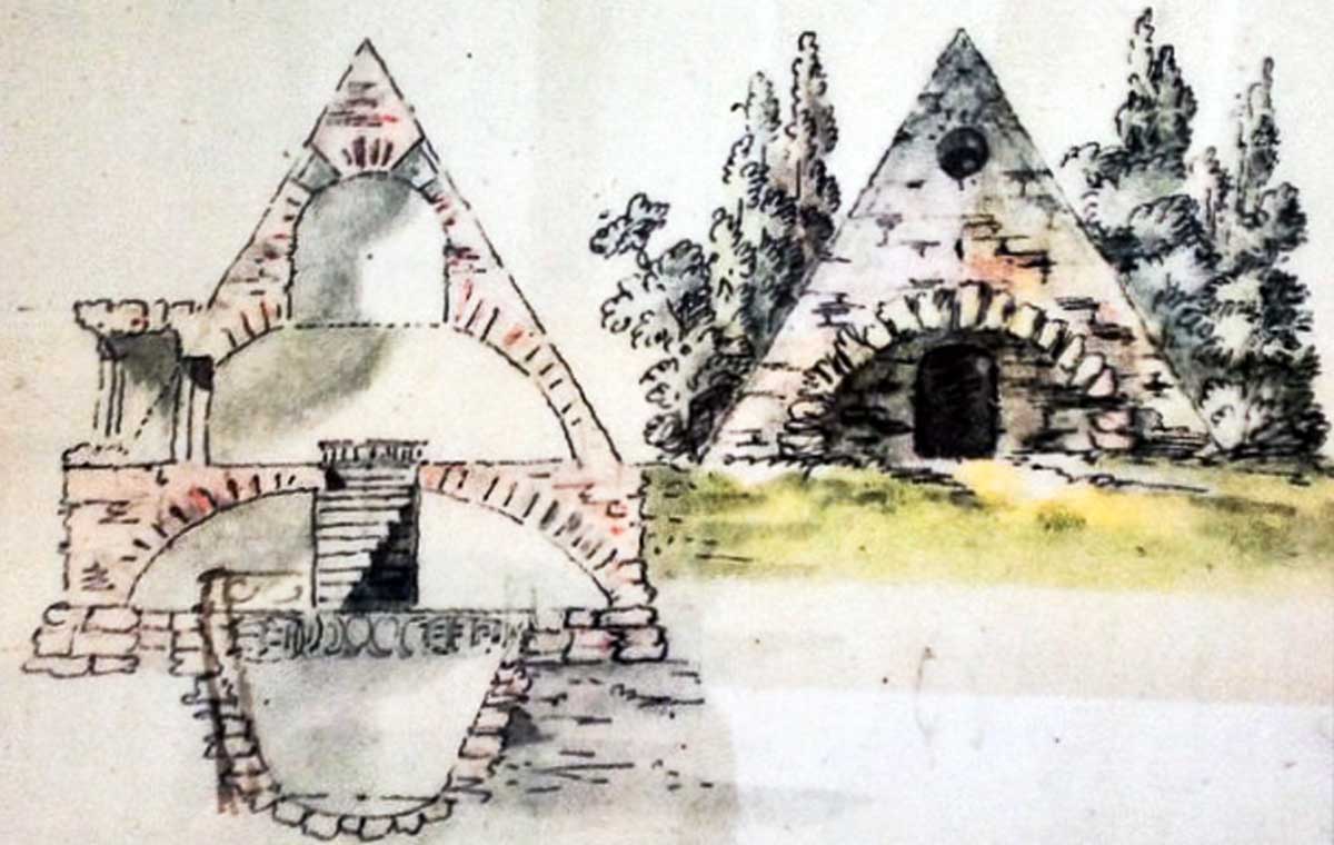 Скица пирамиде урађена од самог Н.А. Лвова, 18. век