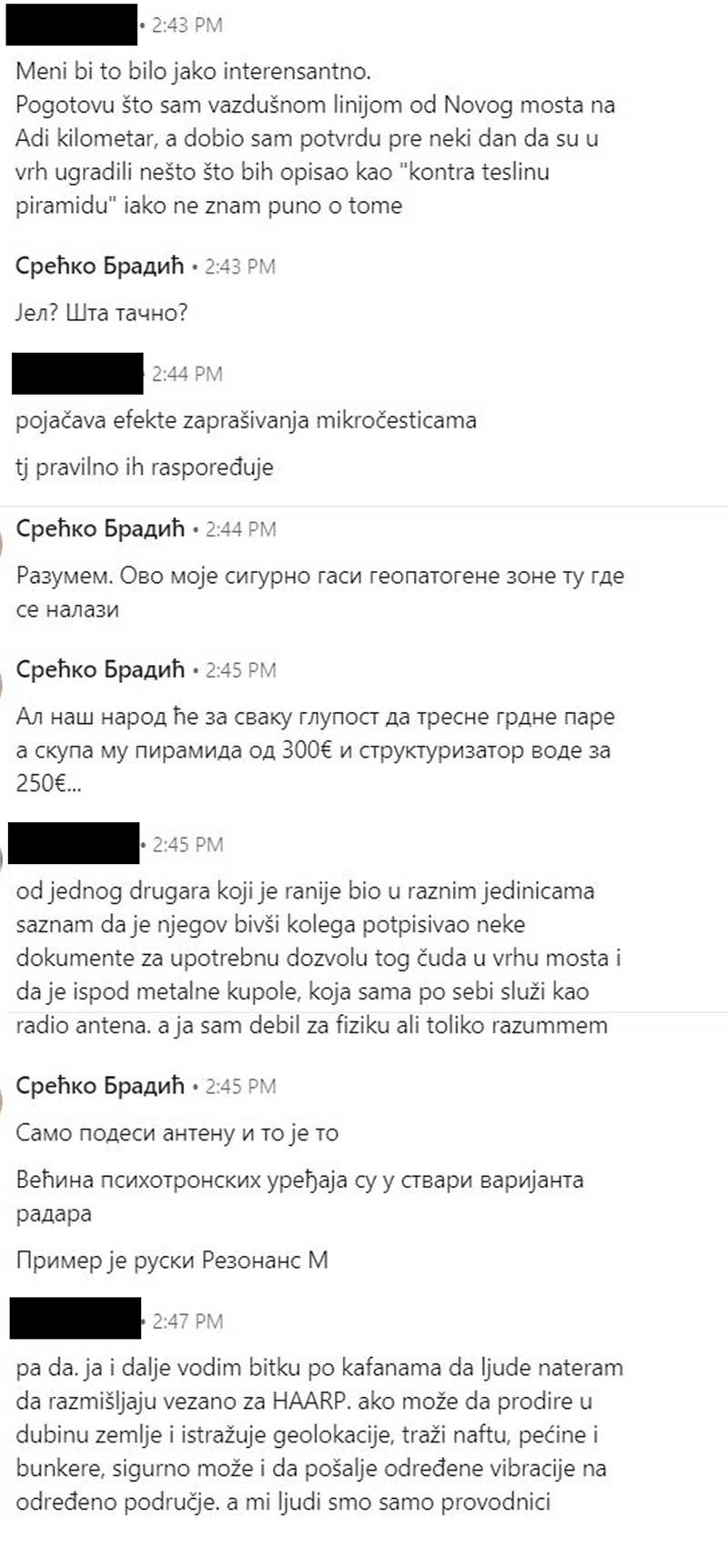 Ретки су случајеви да се налети на неког духовно просвећеног, који слути да нешто иде и да се нешто дешава. На жалост не могу се сетити на којој је платформи вођен овај разговор и са ким али сигурно неко мени тада непознат, јер са оним које знам и виђам се, причам уживо.